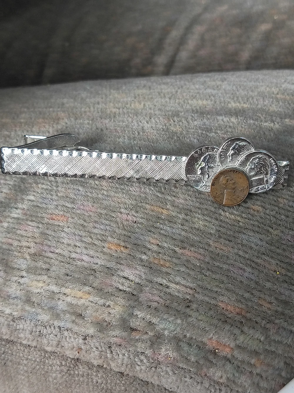 Silver-Tone Coin Accent Hair Clip